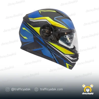 کلاه کاسکت فک متحرک راپیدو مدل (950 Mixed blue)