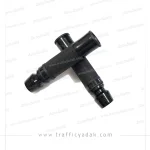 دسته گاز اسپرت موشکی فلزی موتور سیکلت مشکی