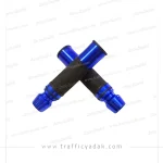 دسته گاز اسپرت موشکی فلزی موتور سیکلت آبی