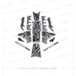 برچسب کامل موتور سیکلت آپاچی ۱۸۰ سفید جدید