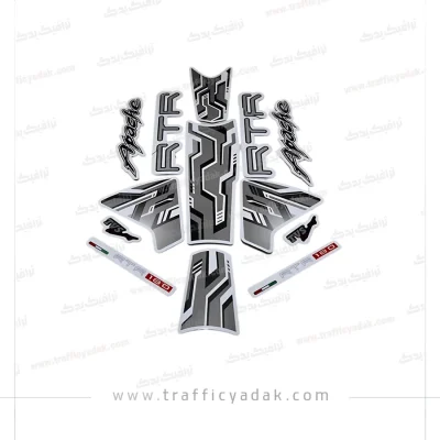 برچسب کامل موتور سیکلت آپاچی ۱۸۰ سفید جدید