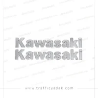 آرم بدنه نقره ای برجسته موتور سیکلت Kawasaki