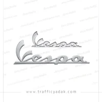 آرم بدنه نقره ای برجسته موتور سیکلت VESPA