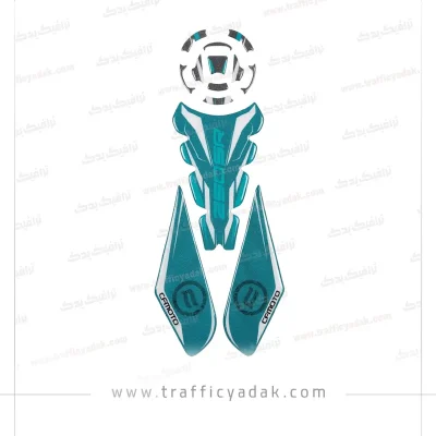 برچسب ژله ای کامل باک موتور سیکلت CF250-SR فیروزه ای